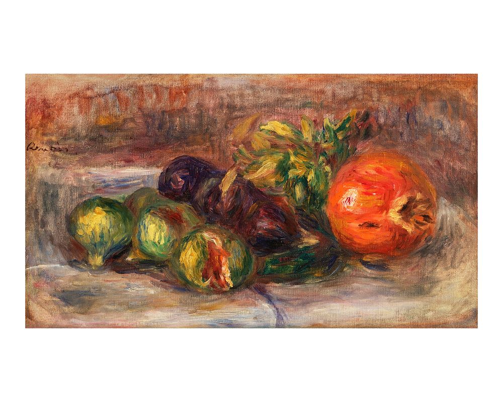 Pierre-Auguste Renoir art print, famous still life painting, Pomegranate and Figs