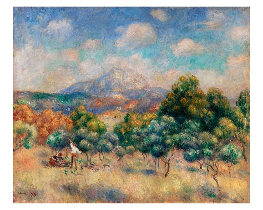 Pierre-Auguste Renoir art print, famous painting, Mount of Sainte-Victoire
