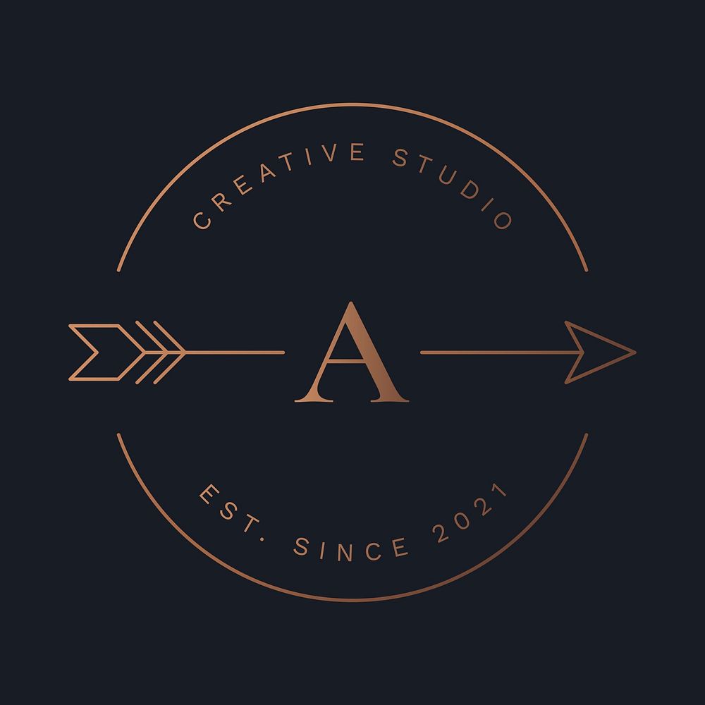 Aesthetic business arrow logo template, minimal graphic psd