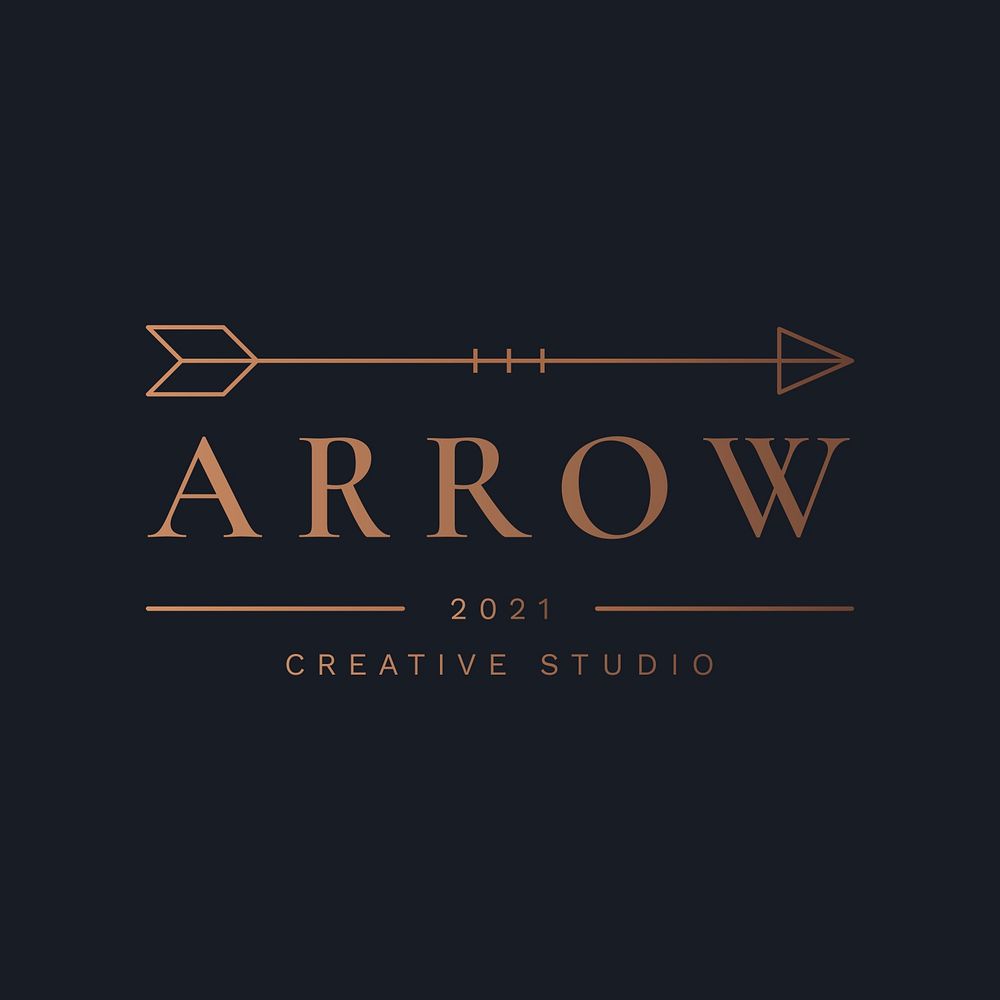 Aesthetic business arrow logo template, minimal graphic psd