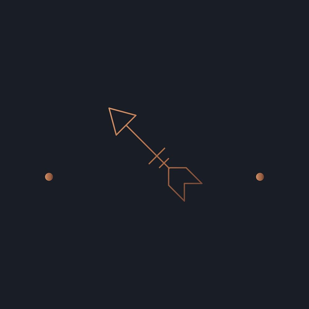 Aesthetic arrow logo element, simple copper design