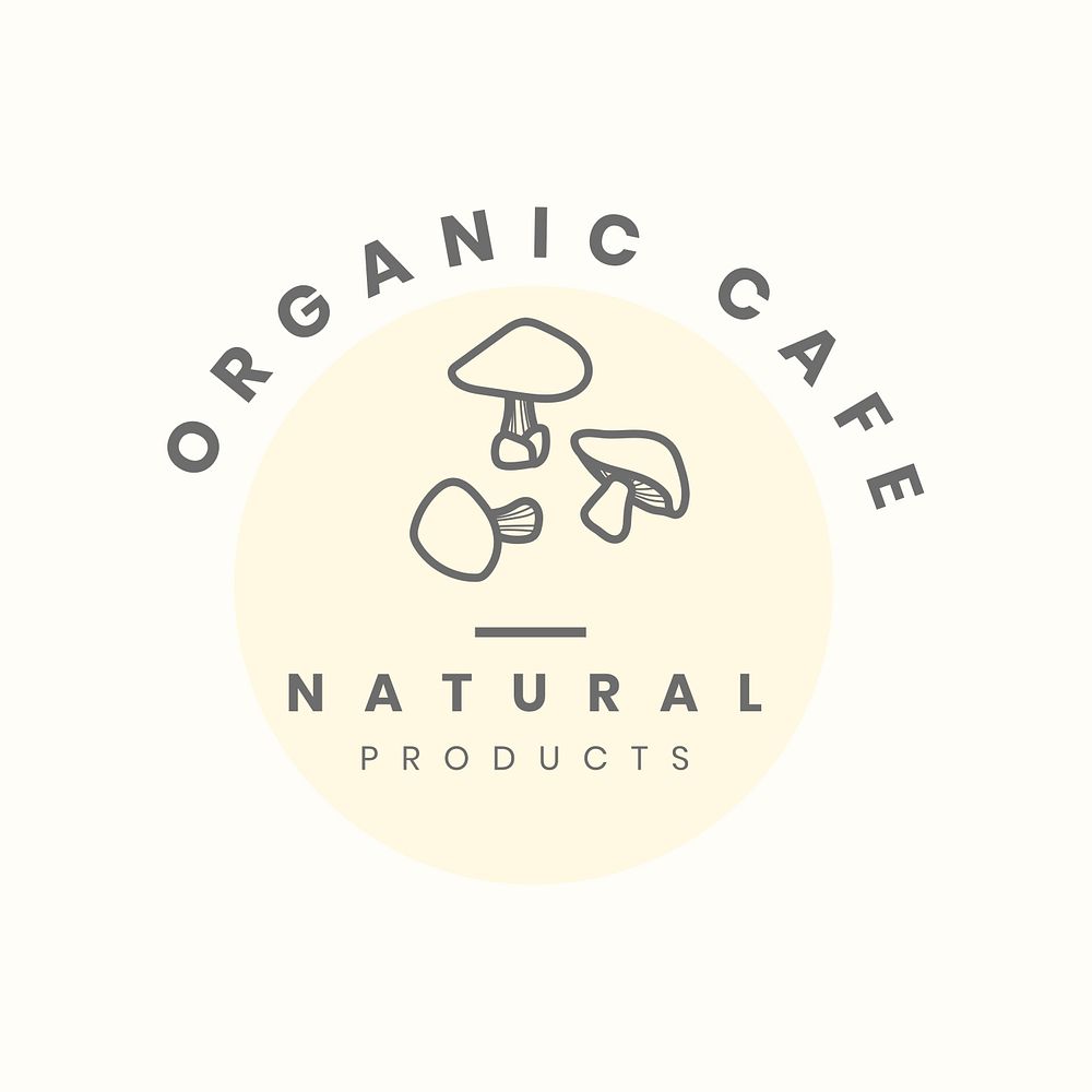 Organic cafe business logo template, professional design for organic branding psd