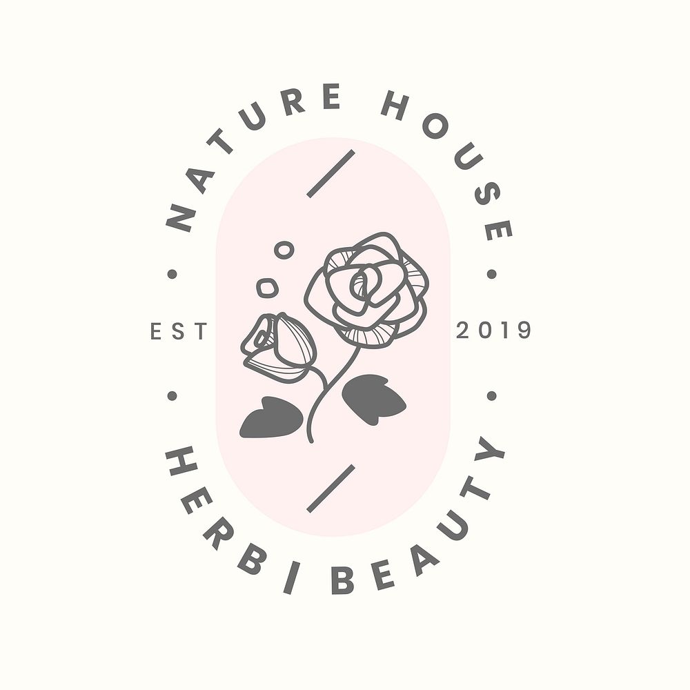 Rose business logo template, flower design for beauty brands vector