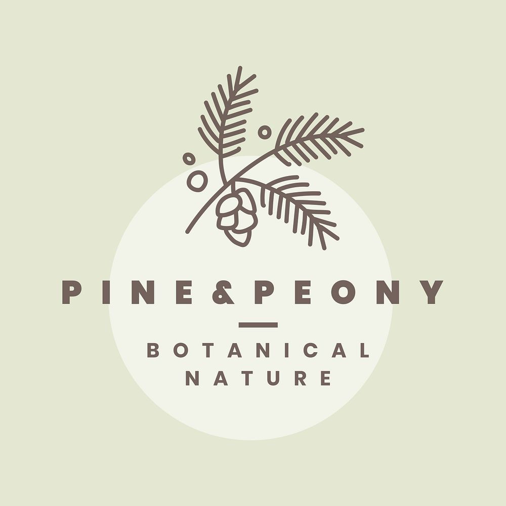 Organic botanical logo template, leaf illustration for business psd