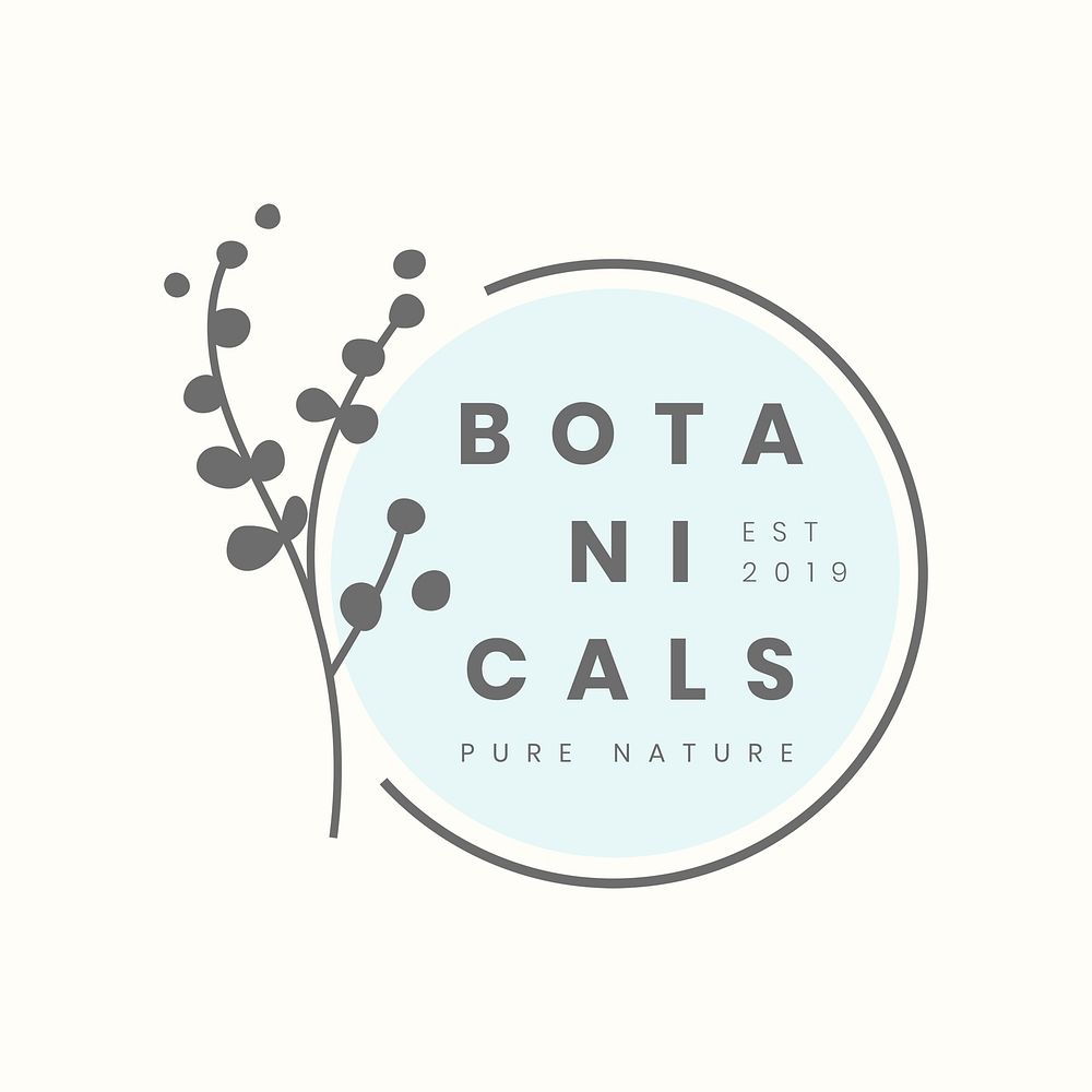 Botanical business logo template, aesthetic design for organic business psd