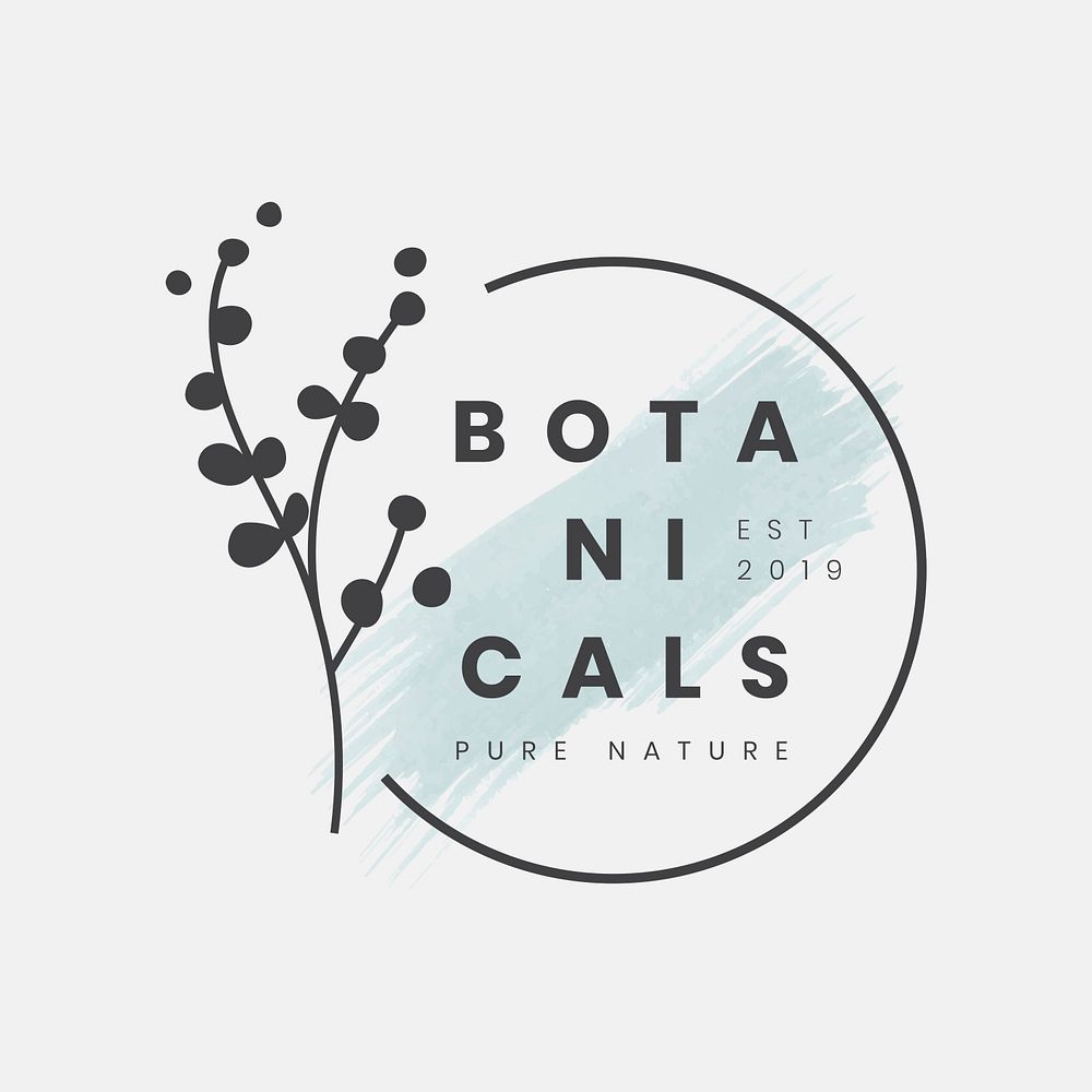 Botanical business logo template, aesthetic design for organic business psd