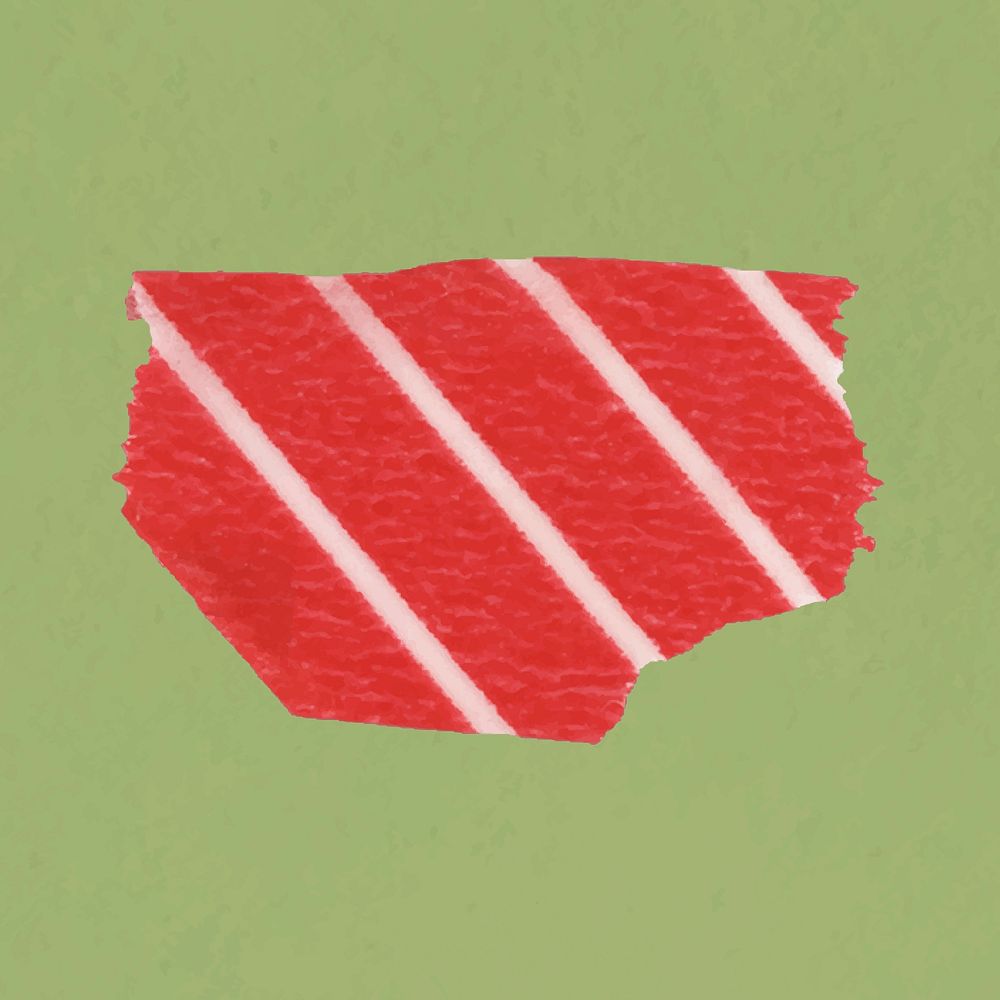 Stripe washi tape collage element, red pattern design