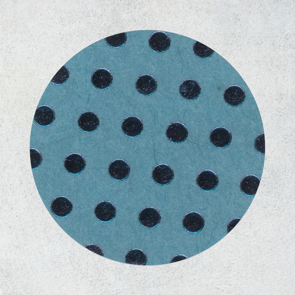 Circle shape sticker, blue polka dot pattern, collage element vector