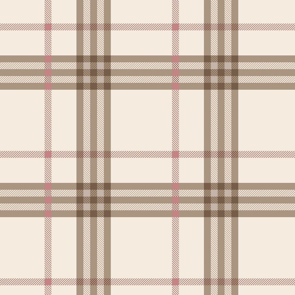 Plaid background, beige checkered pattern design psd