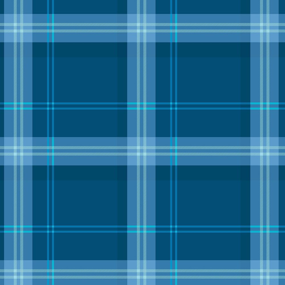 Plaid pattern background, blue tartan, traditional design vector