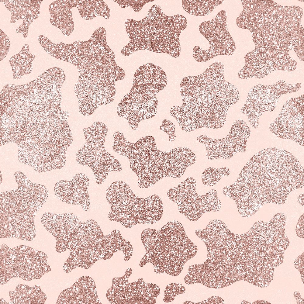 Cow skin rose gold seamless pattern, animal print background psd