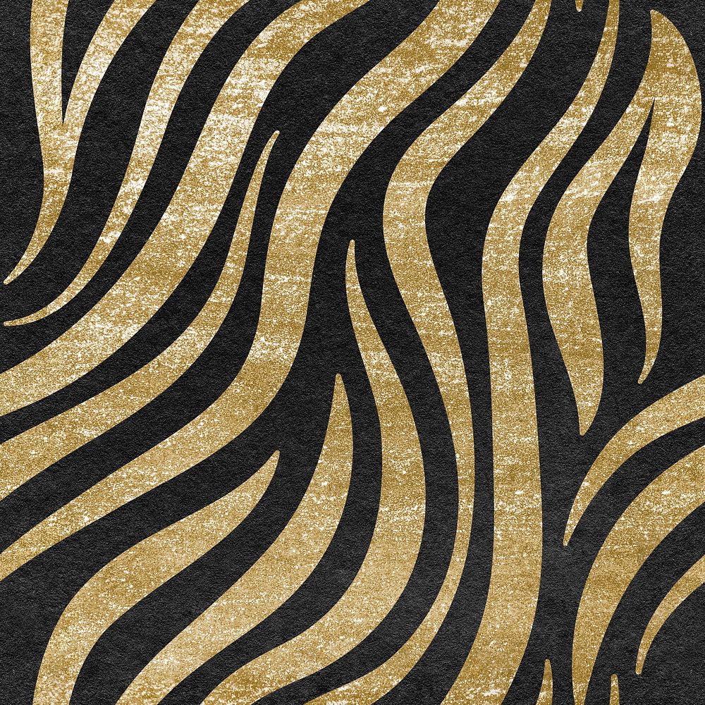 Zebra gold seamless pattern, animal print background psd