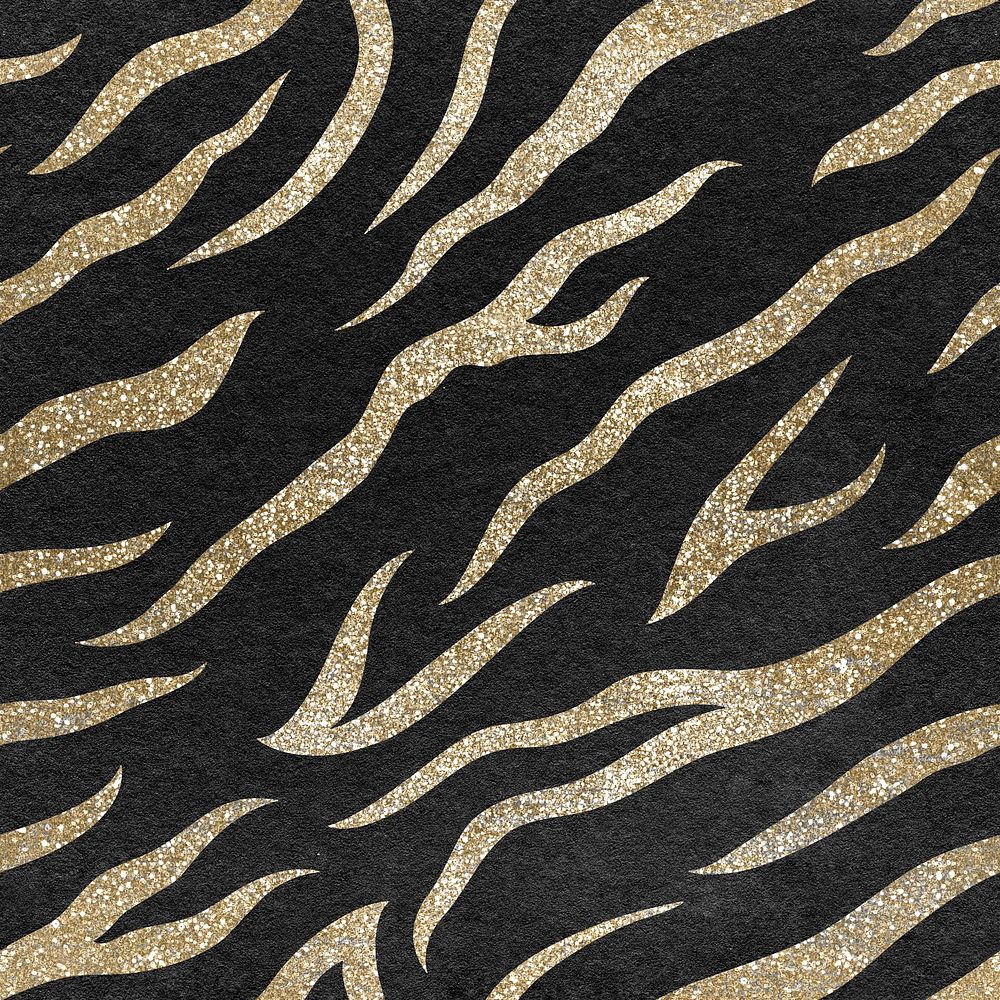 Tiger gold seamless pattern, abstract animal print background psd