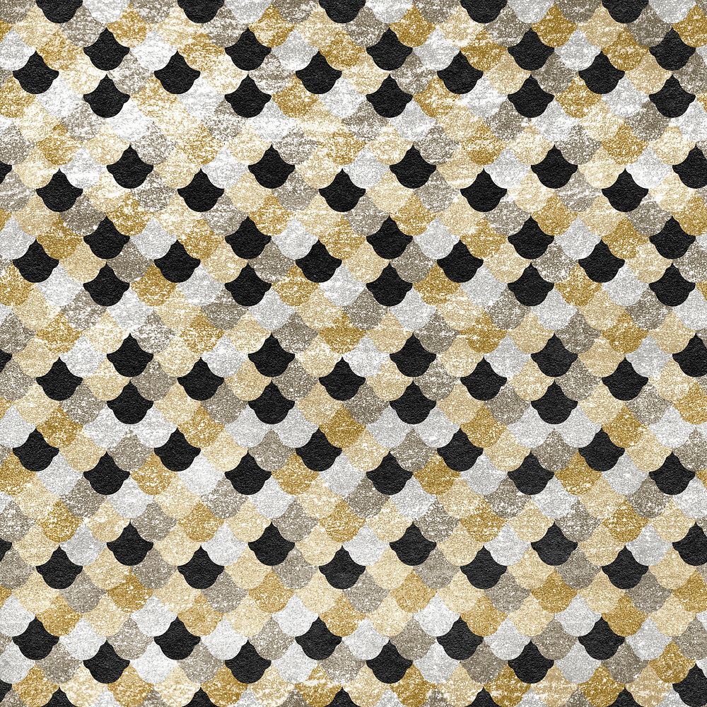 Fish skin gold seamless pattern, animal print background psd