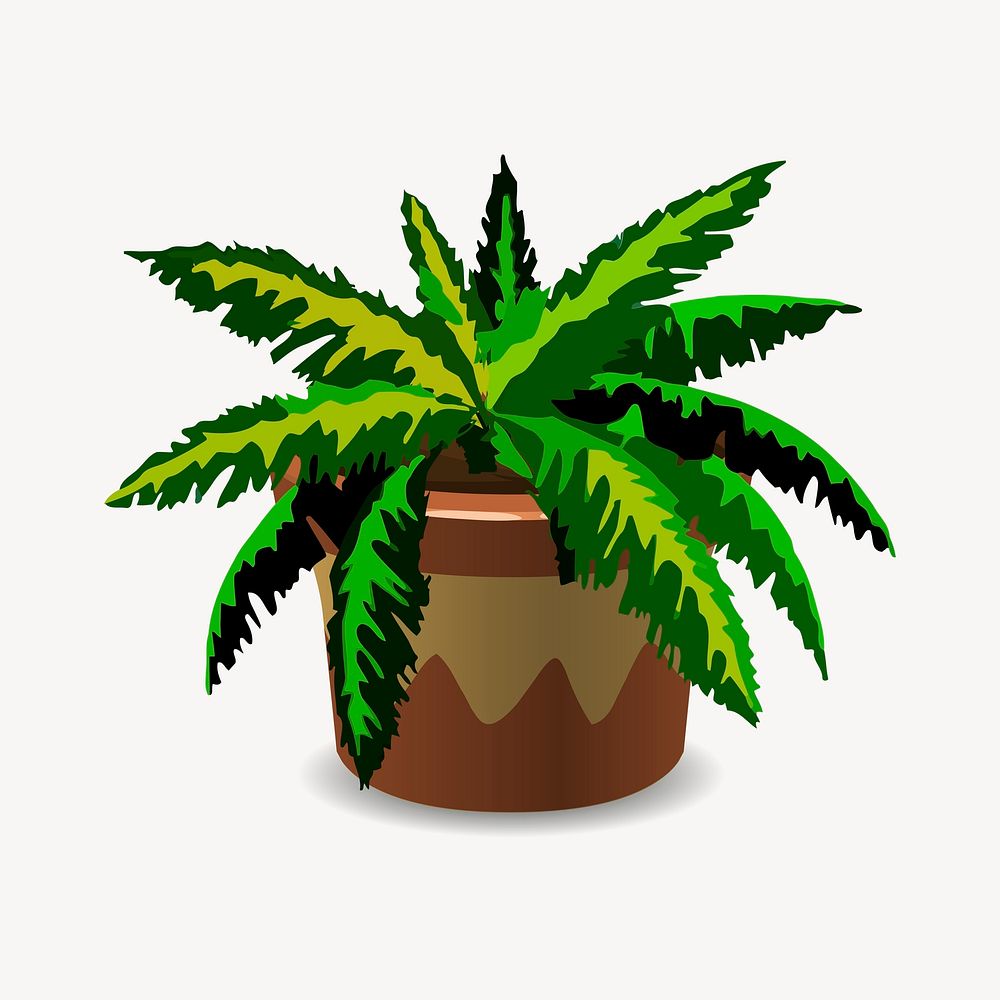 Tropical potted plant clipart, nature illustration psd. Free public domain CC0 graphic
