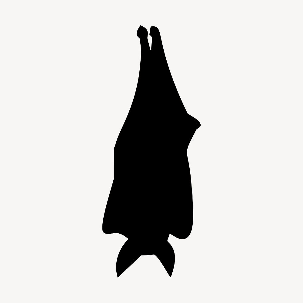 Silhouette sleeping bat clipart, animal illustration vector. Free public domain CC0 image.