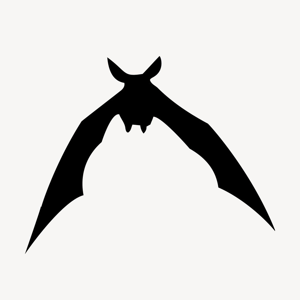Flying bat silhouette clipart, animal illustration vector. Free public domain CC0 image.
