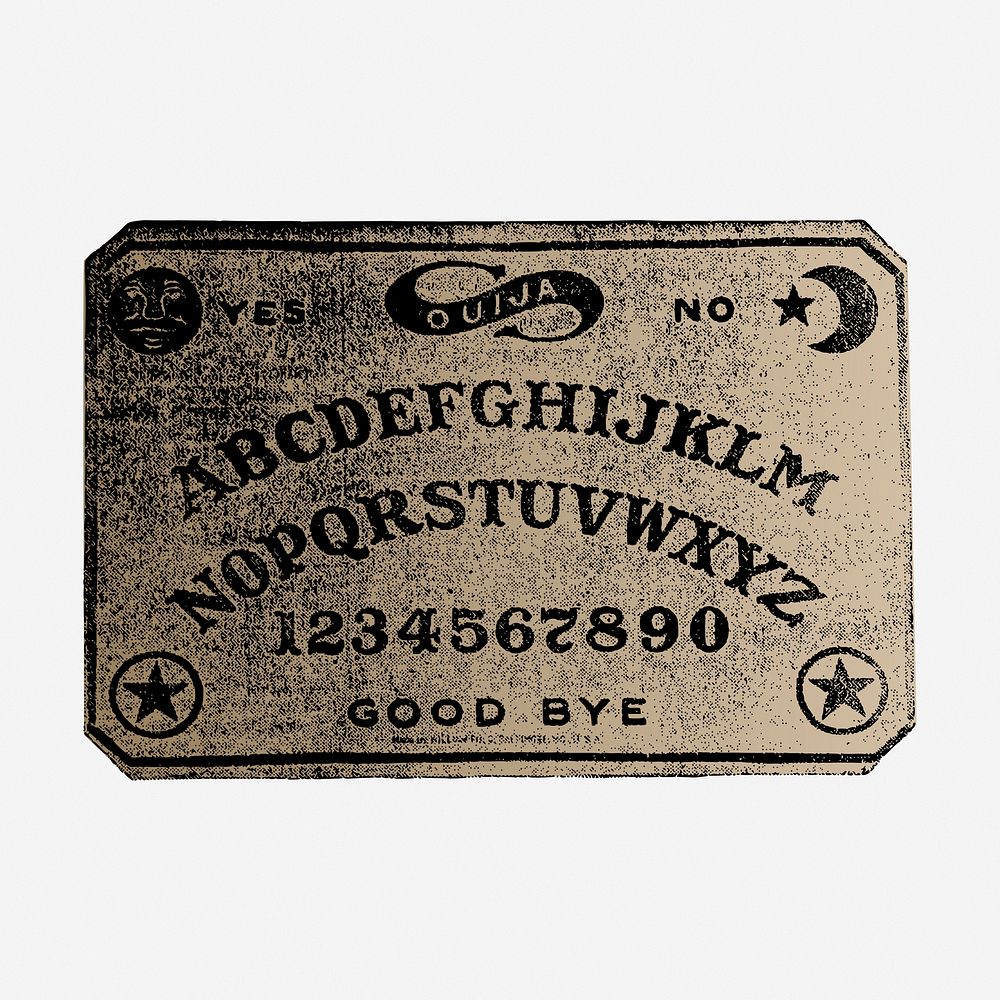 Ouija board clipart, vintage object illustration. Free public domain CC0 image.