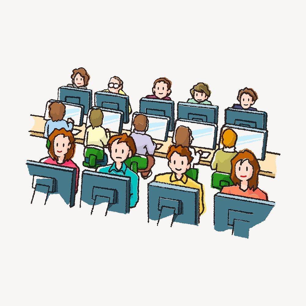Office workers clipart, job illustration. Free public domain CC0 image.