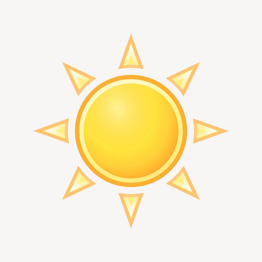 Sun clipart, weather illustration. Free public domain CC0 image.