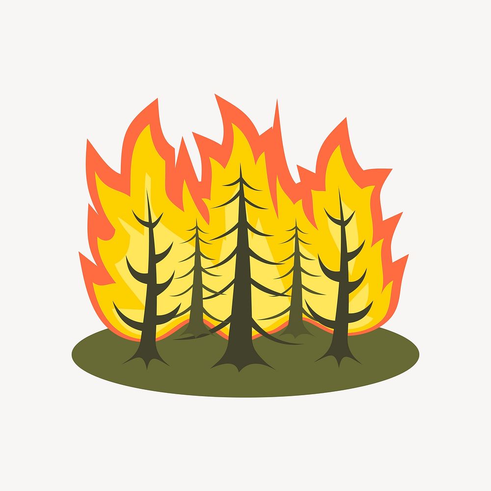 Wildfire clipart, environment illustration. Free public domain CC0 image.