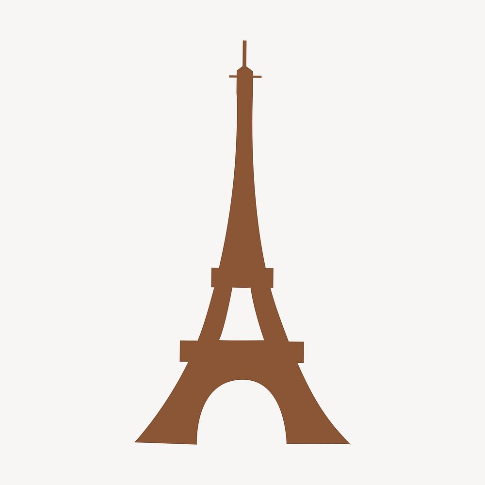 Eiffel tower clipart, landmark illustration vector. Free public domain CC0 image.