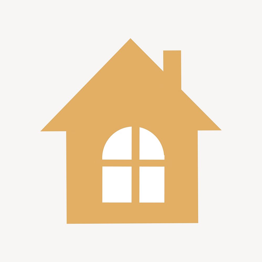 House clipart, real estate icon illustration vector. Free public domain CC0 image.
