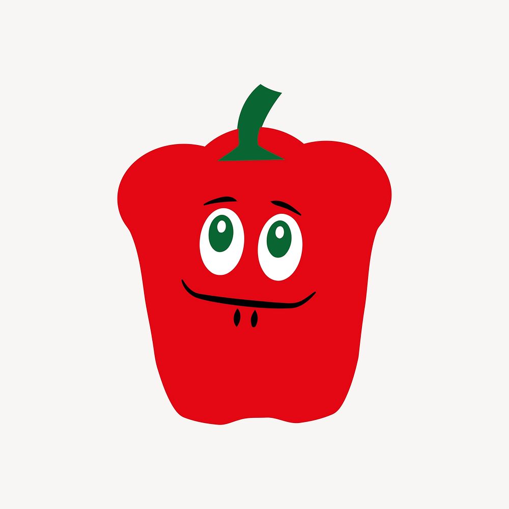 Red capsicum clipart, vegetable cartoon illustration vector. Free public domain CC0 image.