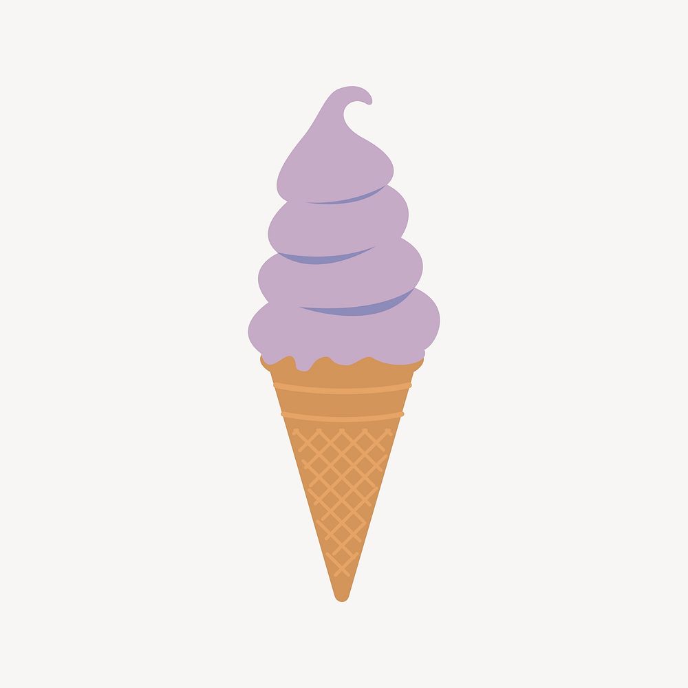 Blueberry soft serve clipart, dessert illustration. Free public domain CC0 image.