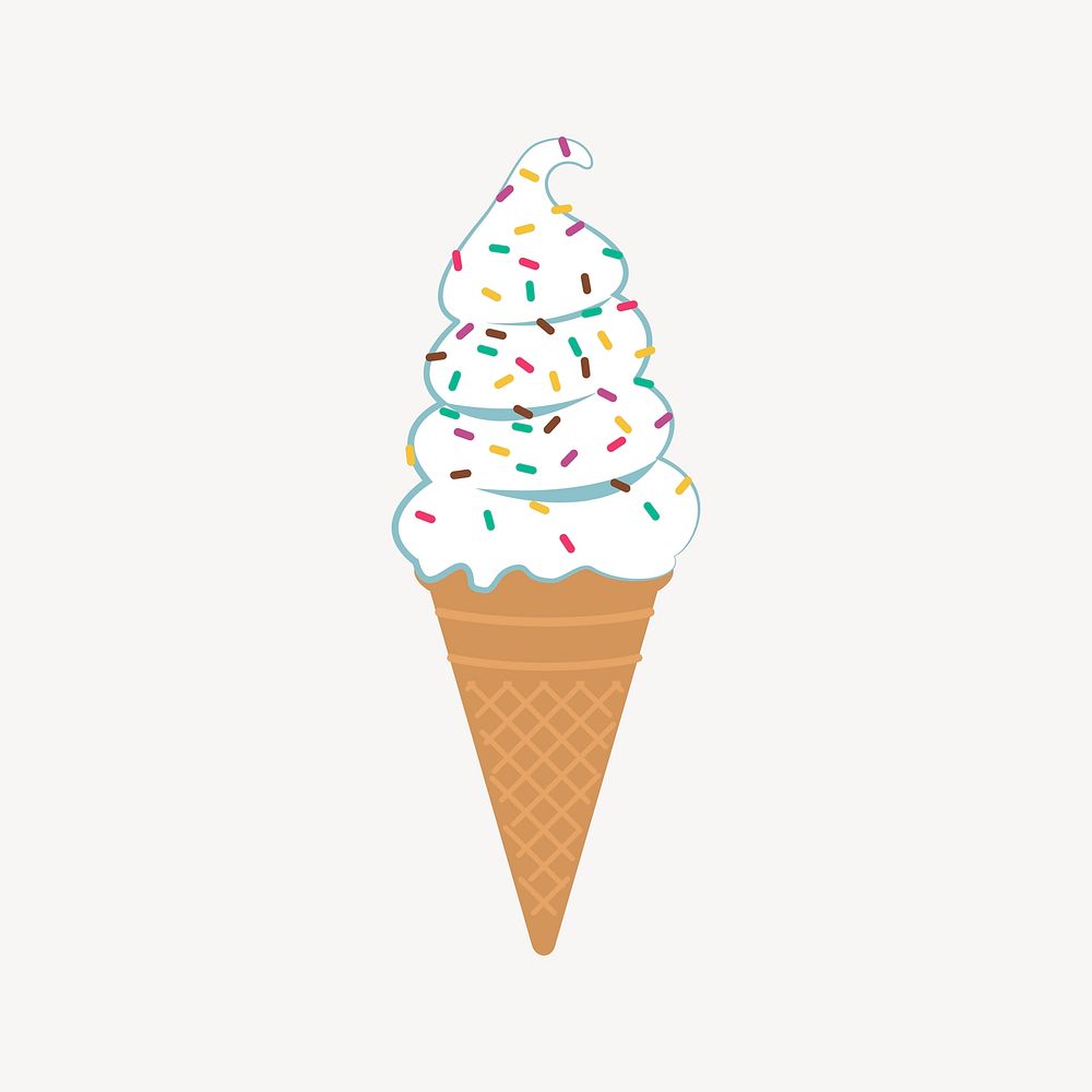Sprinkle ice-cream clipart, dessert illustration. Free public domain CC0 image.
