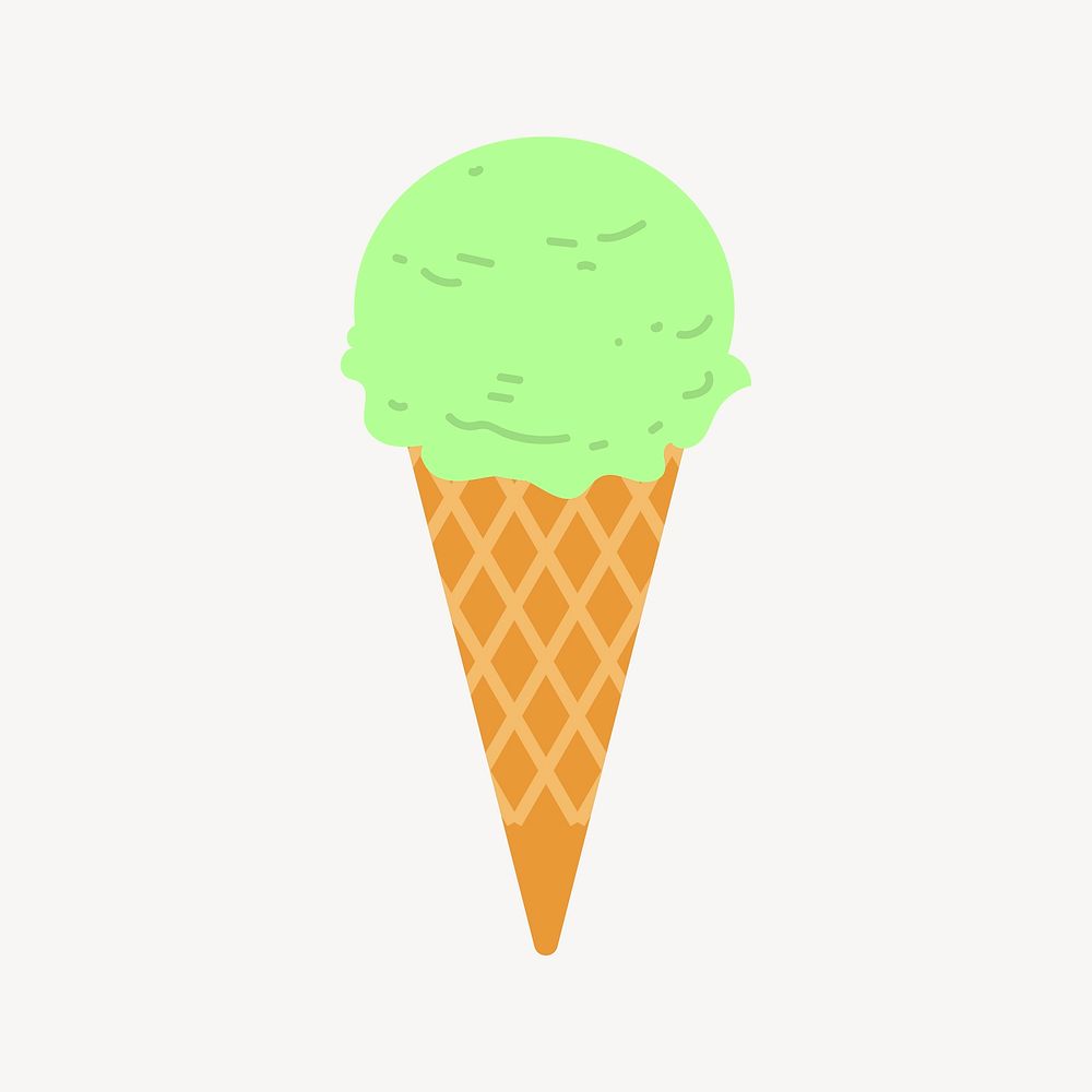 Lime ice-cream clipart, dessert illustration. Free public domain CC0 image.