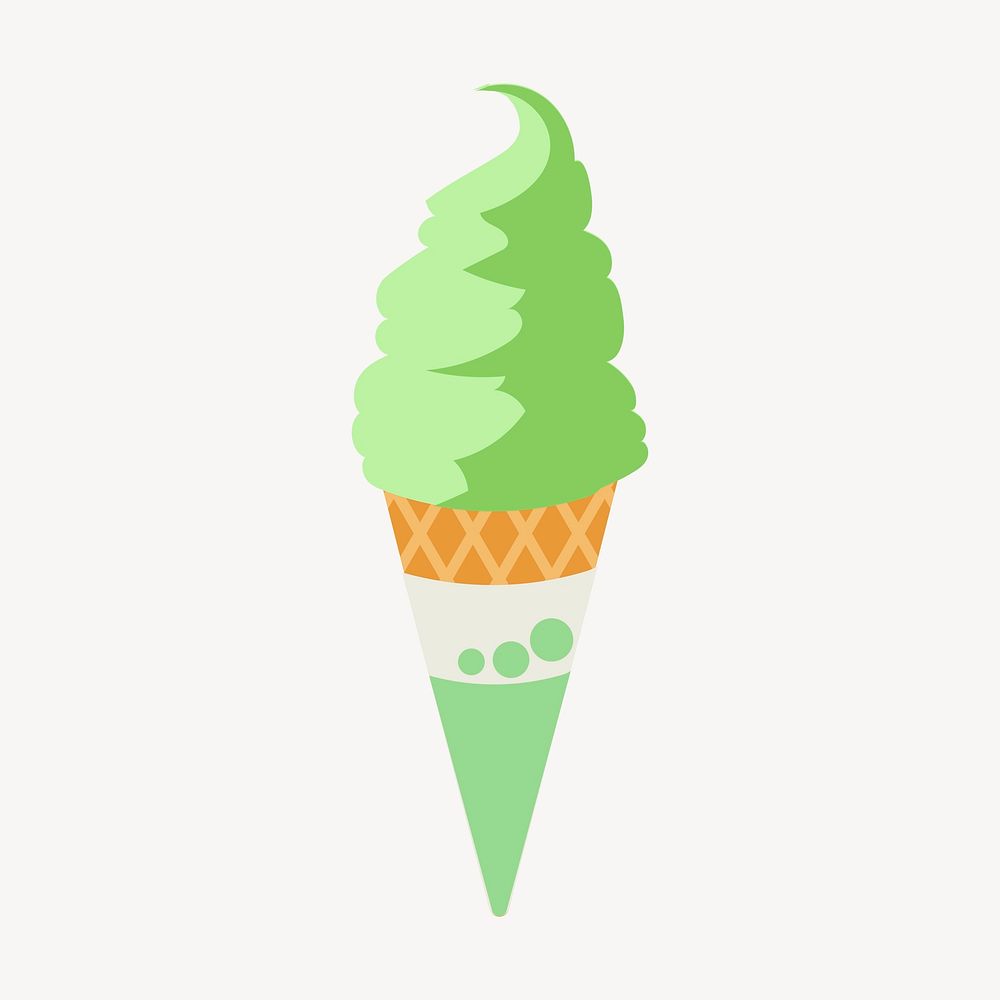 Lime soft serve clipart, dessert illustration vector. Free public domain CC0 image.