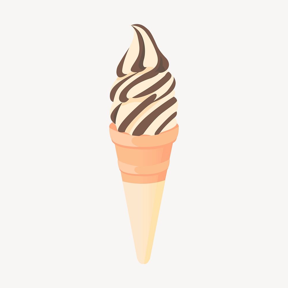Chocolate two tone ice-cream clipart, dessert illustration. Free public domain CC0 image.