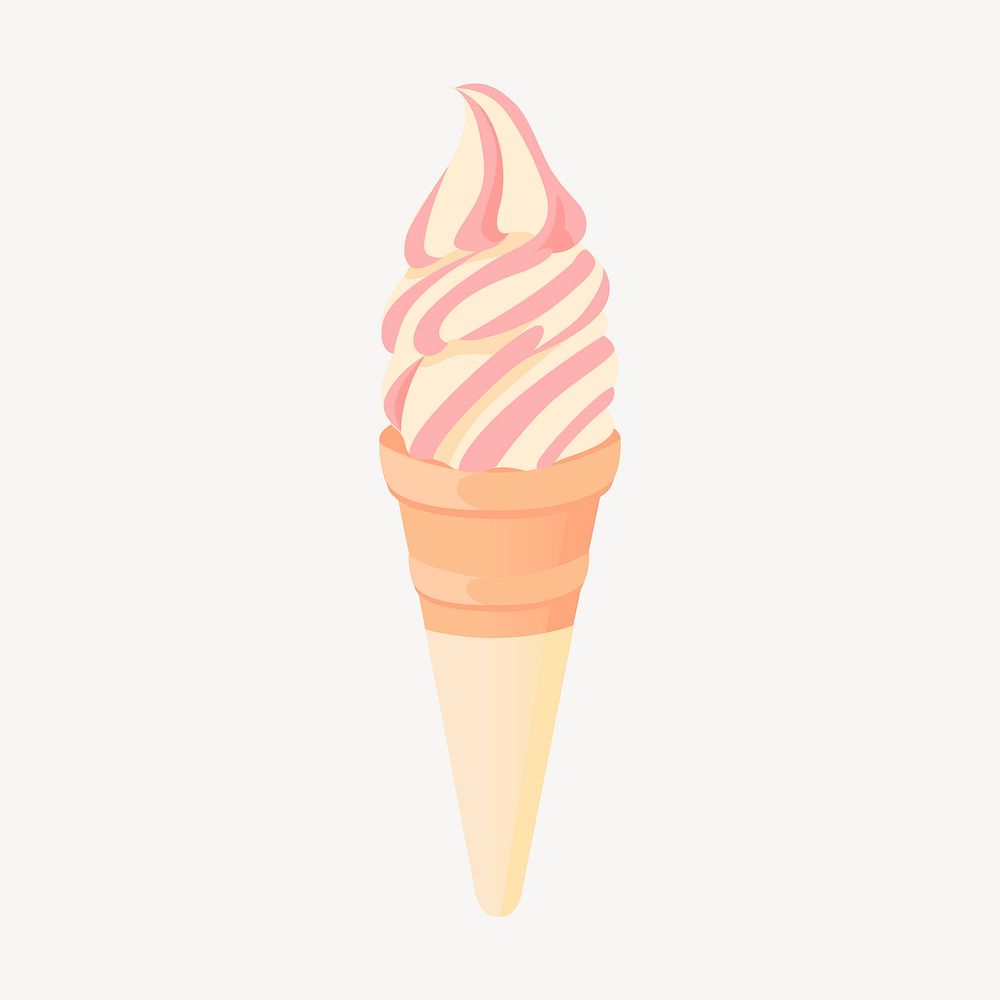 Strawberry two tone ice-cream clipart, dessert illustration vector. Free public domain CC0 image.
