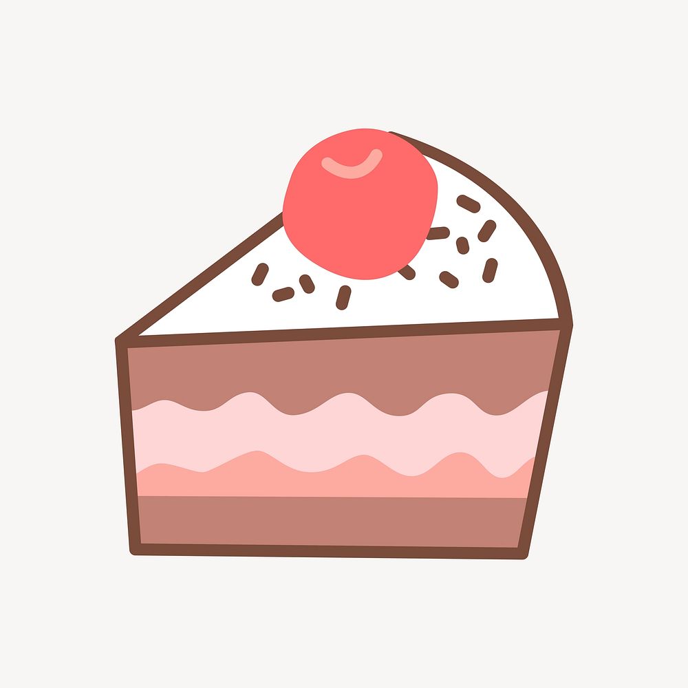 Cake slice clipart, dessert illustration. Free public domain CC0 image.