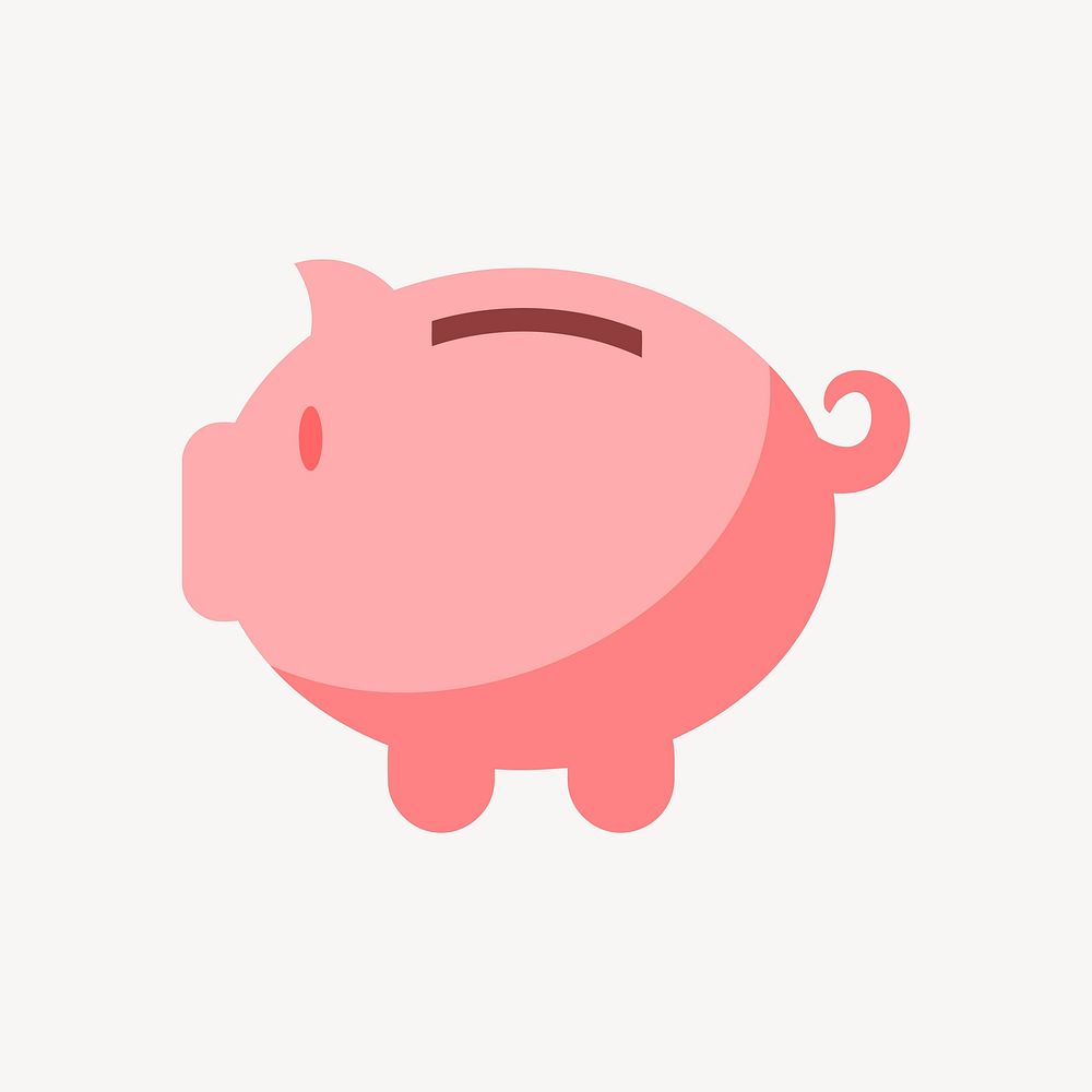 Piggy bank clipart, finance, savings illustration vector. Free public domain CC0 image.