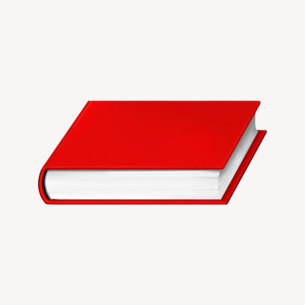 Red book clipart, stationery illustration. Free public domain CC0 image.