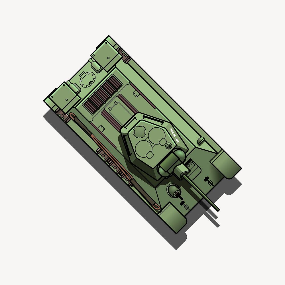 Tank clipart, military vehicle illustration. Free public domain CC0 image.