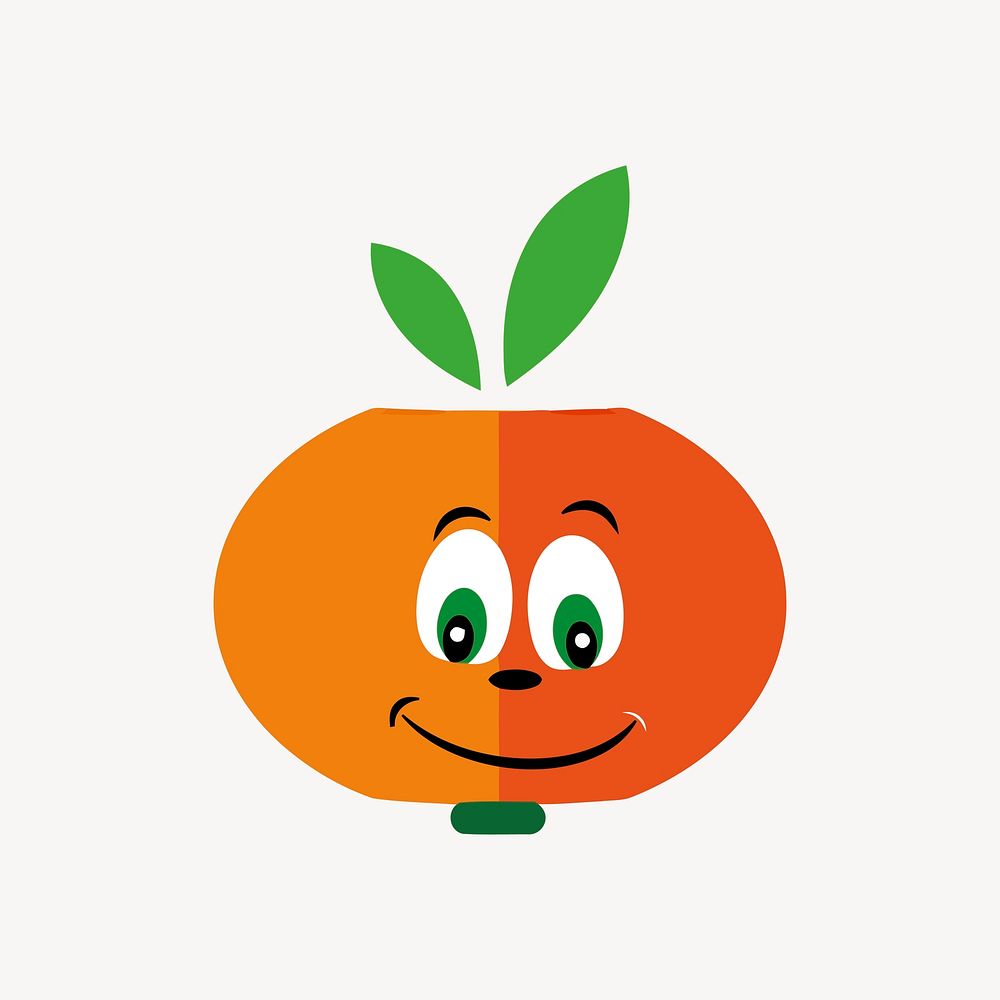 Cartoon orange clipart, fruit illustration vector. Free public domain CC0 image.