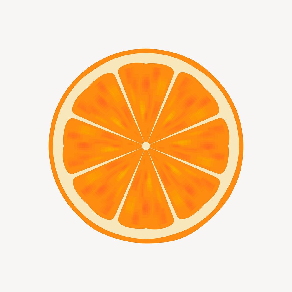 Orange slice clipart, fruit illustration. Free public domain CC0 image.