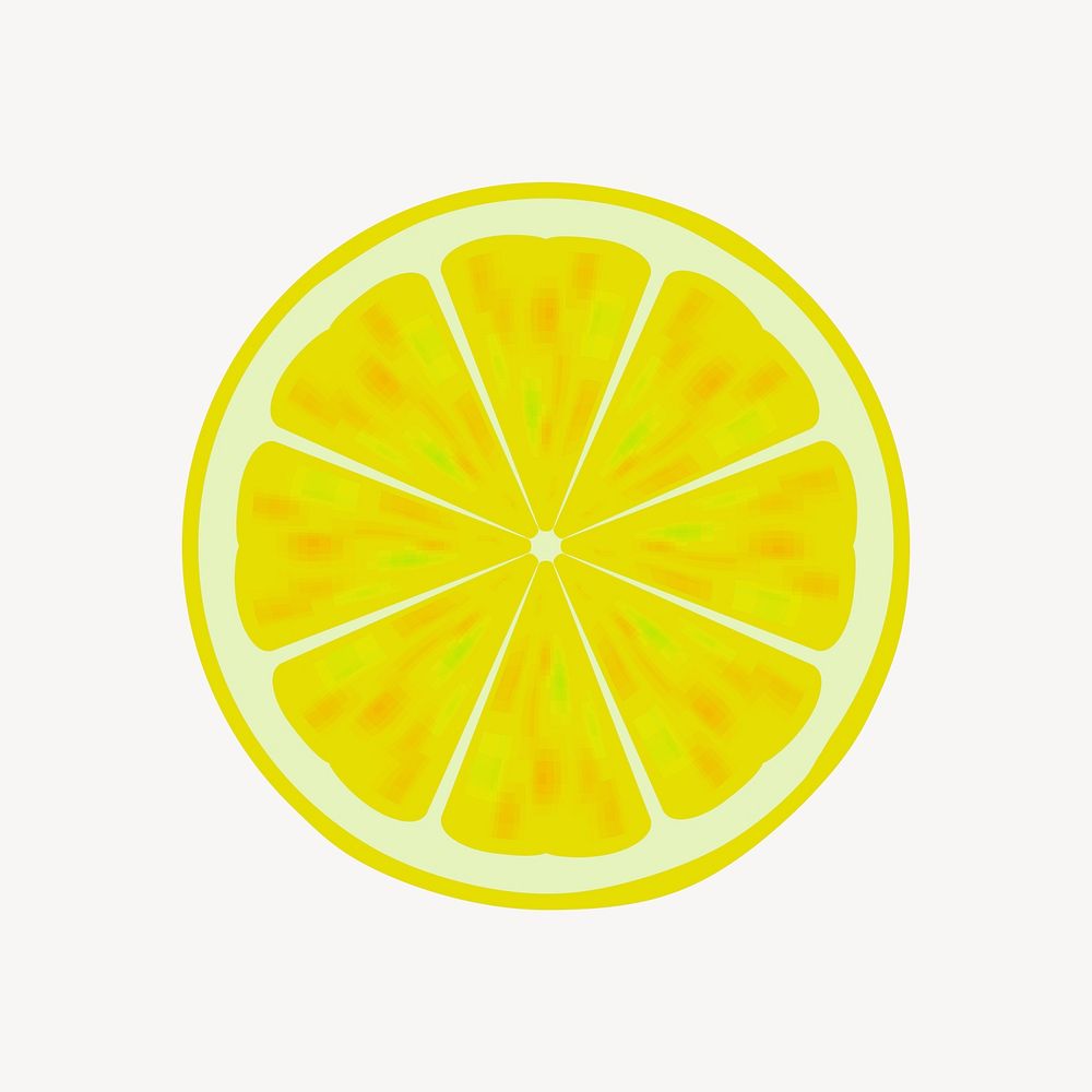Lemon slice clipart, fruit illustration vector. Free public domain CC0 image.