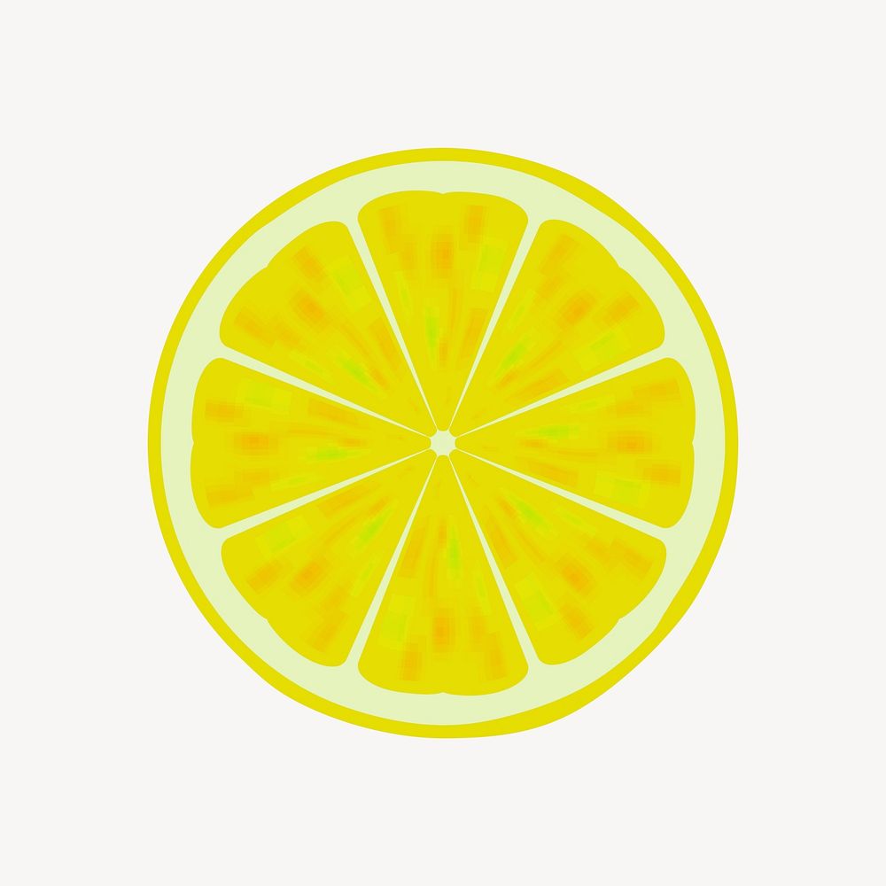 Lemon slice clipart, fruit illustration. Free public domain CC0 image.