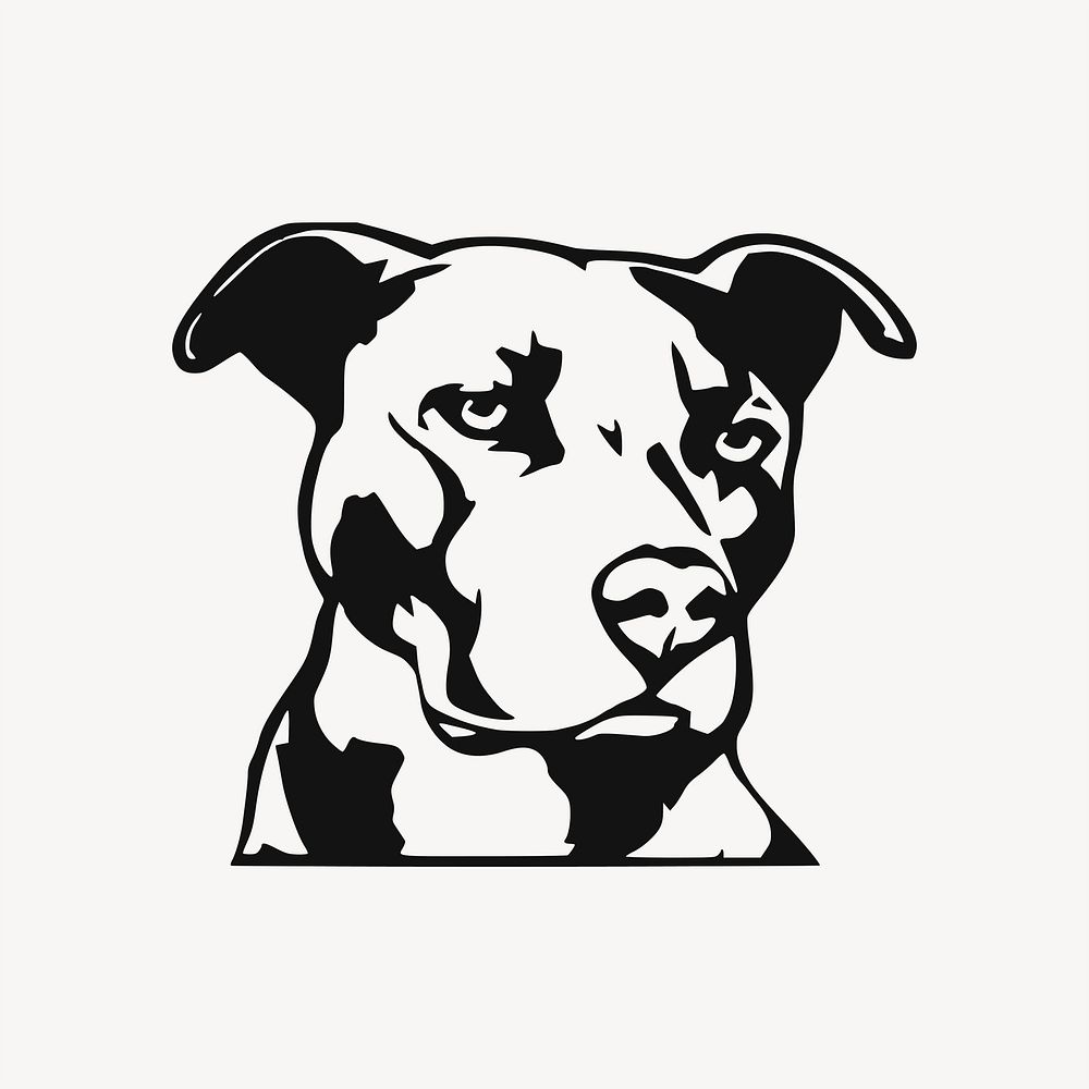 Pit bull dog clipart, animal illustration psd. Free public domain CC0 image.