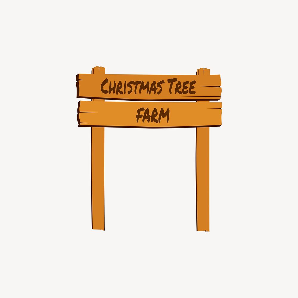 Christmas tree farm sign clipart vector. Free public domain CC0 image.