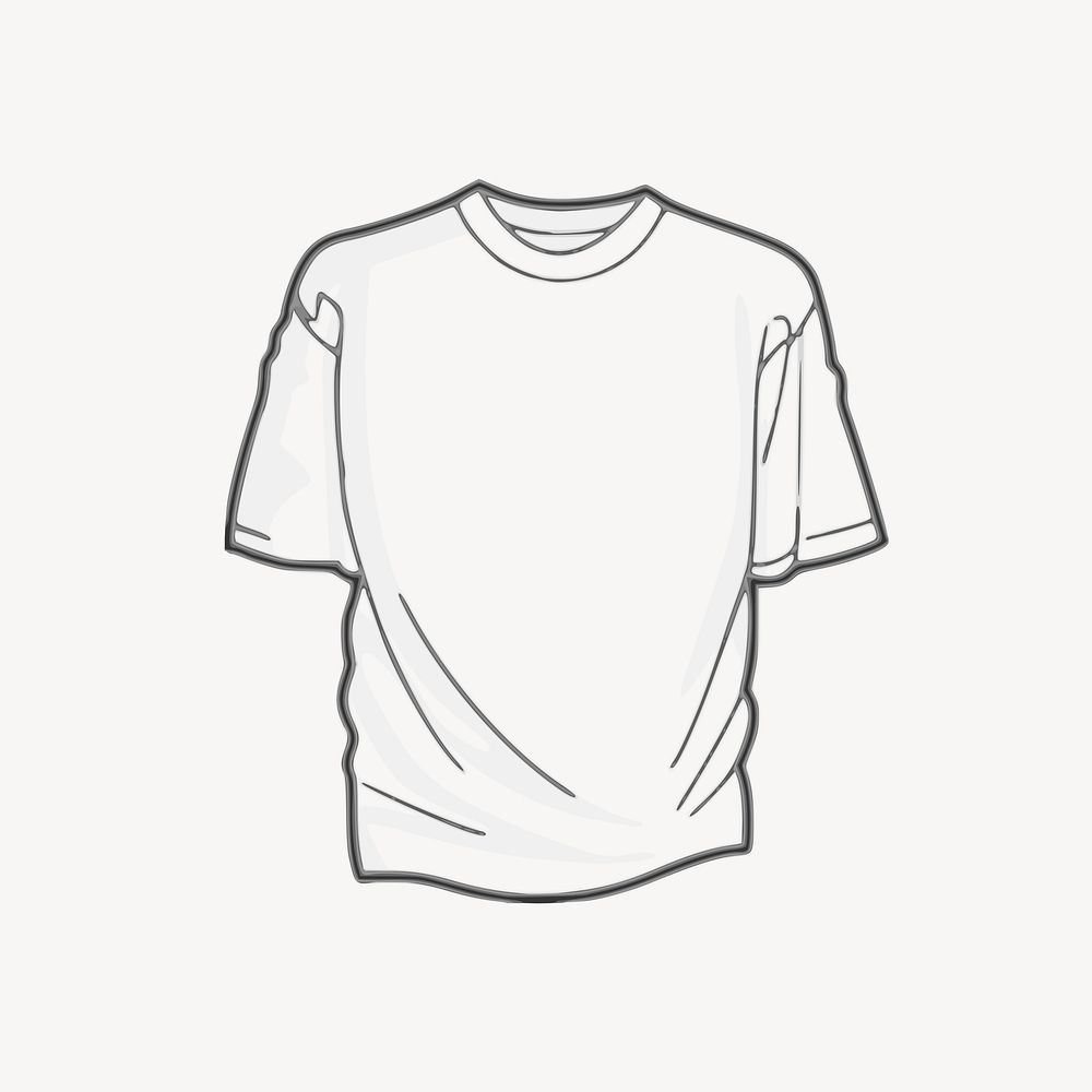 T-shirt drawing, apparel illustration vector. Free public domain CC0 image.