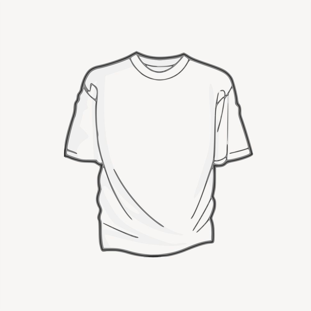T-shirt drawing, apparel illustration psd. Free public domain CC0 image.