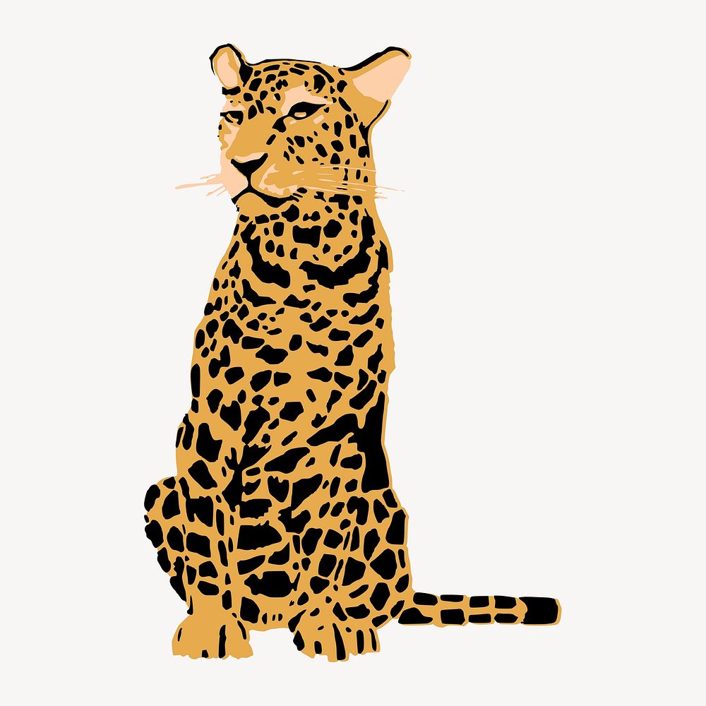 Leopard tiger clipart, animal illustration. Free public domain CC0 image.