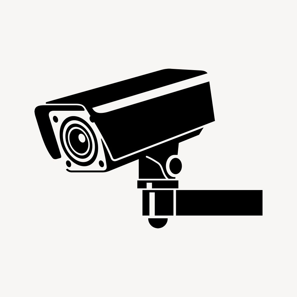 CCTV camera drawing, security illustration vector. Free public domain CC0 image.