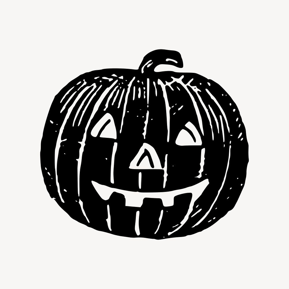 Halloween pumpkin drawing, festive illustration vector. Free public domain CC0 image.