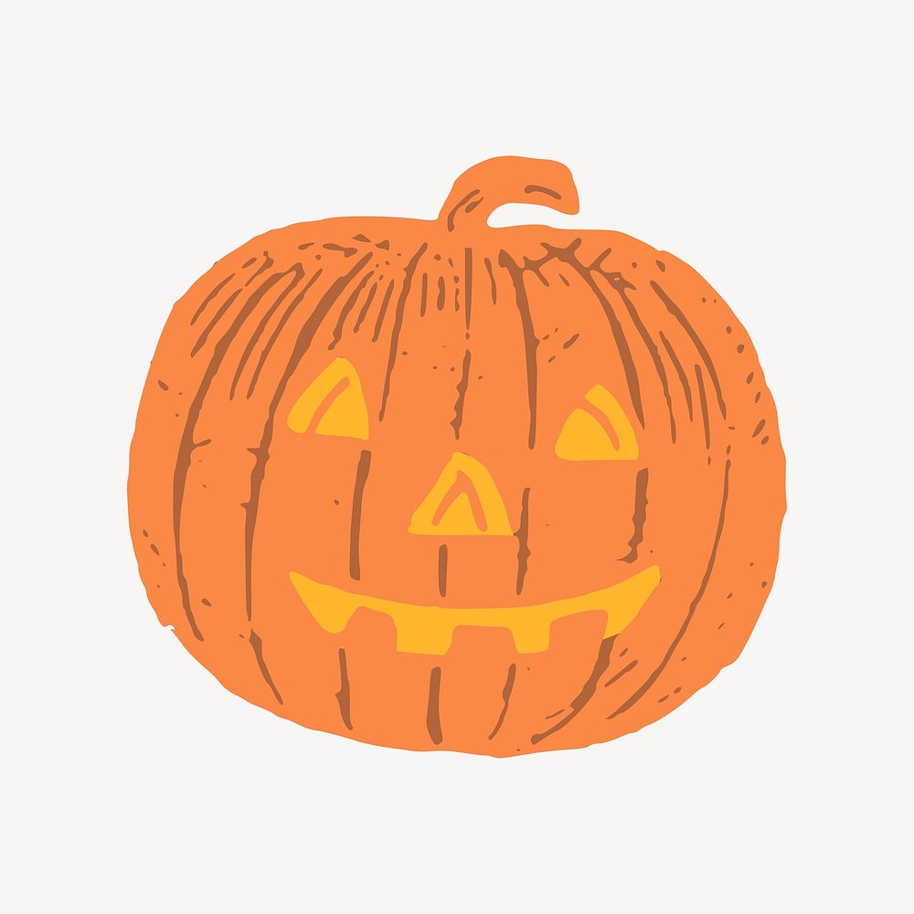 Halloween pumpkin clipart, festive illustration psd. Free public domain CC0 image.